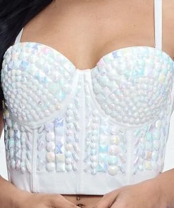 LYDIA Rhinestone Jeweled Crop Corset