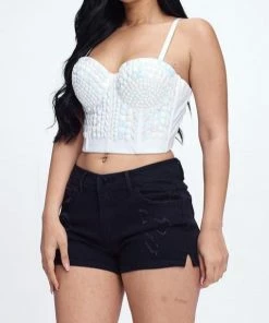 LYDIA Rhinestone Jeweled Crop Corset