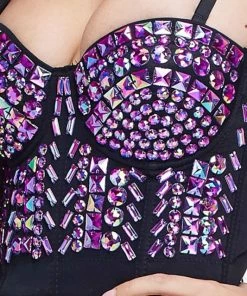 LYDIA Rhinestone Jeweled Crop Corset