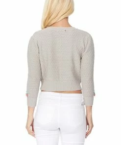 MAK-1 Cherry Embroidered Gray Cardigan