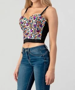 LYDIA Rhinestone Jeweled Multi Color Corset Corsets