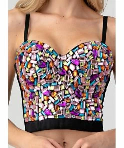 LYDIA Rhinestone Jeweled Multi Color Corset Corsets