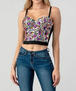 LYDIA Rhinestone Jeweled Multi Color Corset Corsets