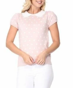 MAK-1 Pretty In Polka Dot Collar Top