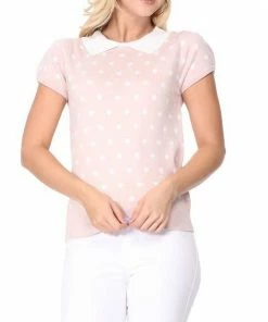 MAK-1 Pretty In Polka Dot Collar Top