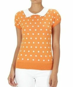 MAK-1 Pretty In Polka Dot Collar Top