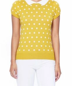 MAK-1 Pretty In Polka Dot Collar Top