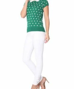 MAK-1 Pretty In Polka Dot Collar Top