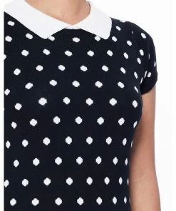 MAK-1 Pretty In Polka Dot Collar Top