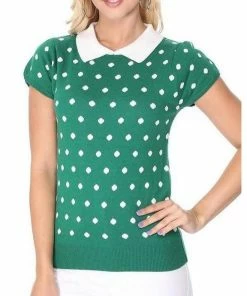 MAK-1 Pretty In Polka Dot Collar Top