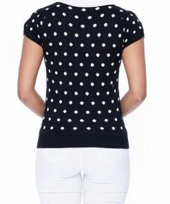 MAK-1 Pretty In Polka Dot Collar Top