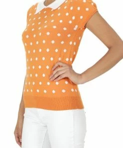 MAK-1 Pretty In Polka Dot Collar Top