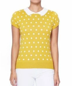 MAK-1 Pretty In Polka Dot Collar Top