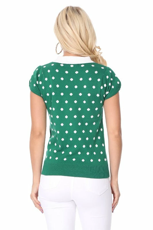 MAK-1 Pretty In Polka Dot Collar Top 10 MAK-1 Pretty In Polka Dot Collar Top