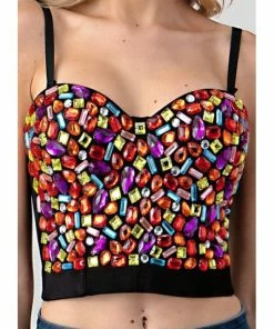 LYDIA Corsets Rhinestone Jeweled Multi Color Corset