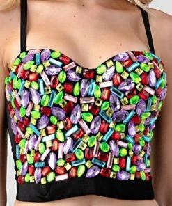 LYDIA Rhinestone Jeweled Multi Color Corset Corsets