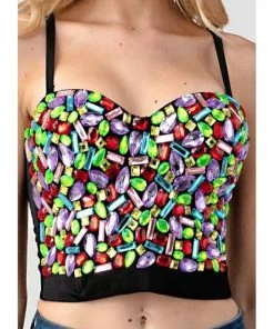 LYDIA Rhinestone Jeweled Multi Color Corset Corsets