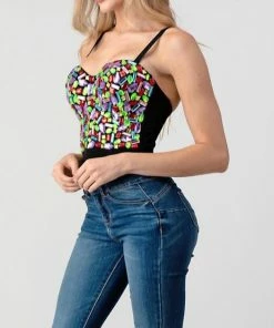 LYDIA Rhinestone Jeweled Multi Color Corset Corsets