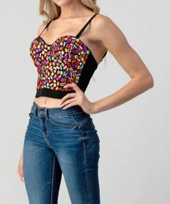LYDIA Rhinestone Jeweled Multi Color Corset Corsets 24 LYDIA Rhinestone Jeweled Multi Color Corset Corsets
