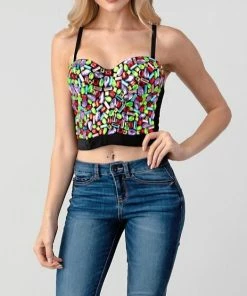 LYDIA Rhinestone Jeweled Multi Color Corset Corsets