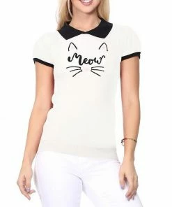 MAK-1 Meow Kitty Cardigan Gold Sweaters & Cardigans