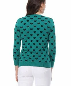 MAK-1 Face The Facts Kitty Face Cardigan Orange