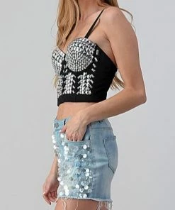 LYDIA Rhinestone Jeweled Crop Corset