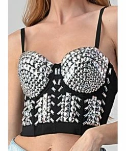 LYDIA Rhinestone Jeweled Crop Corset