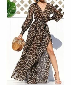 Dress Day Maxi Dresses & Jumpsuits Lana Leopard Long Sleeve Maxi Dress