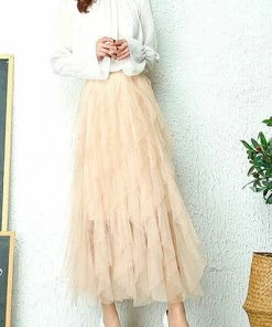 DAY G Jasmine Layer Tulle Skirt White Tulle & Mesh Skirts