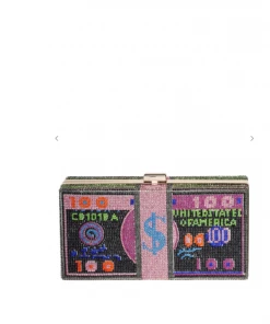 Icco Accessories Rhinestone Stash Of Cash Dollar Bill Clutch