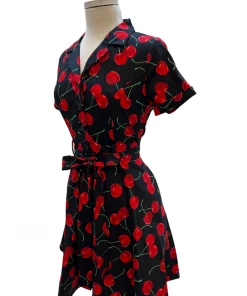 IXIA2 It's A Wrap Cherry Shirt Dress