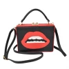 H&D Purses Lip Hard Case Clutch