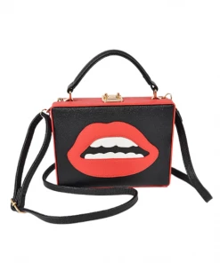 H&D Purses Lip Hard Case Clutch