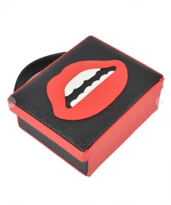 H&D Purses Lip Hard Case Clutch