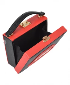 H&D Purses Lip Hard Case Clutch