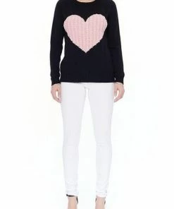 MAK-1 You Have My Heart Black Sweaters & Cardigans