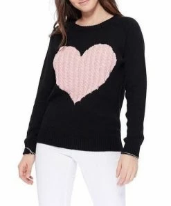 MAK-1 You Have My Heart Black Sweaters & Cardigans