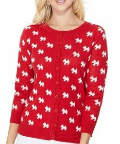 MAK-1 Cute As A Button Scottie Cardigan Black Sweaters & Cardigans