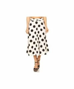 MISS MOA Miss Me Yet Polka Dot Midi Skirt Ivory