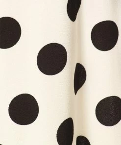 MISS MOA Miss Me Yet Polka Dot Midi Skirt Ivory