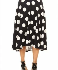 MISS MOA Miss Me Yet Polka Dot Midi Skirt Ivory