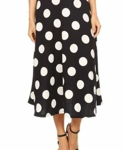 MISS MOA Miss Me Yet Polka Dot Midi Skirt Ivory