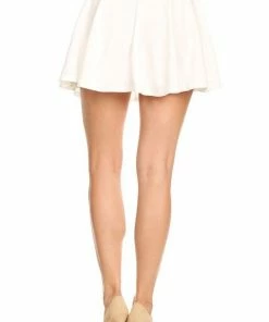 MOA COLLECTIONS Mini Skirts & Mid Length Skirt The Sass Skater Skirt White