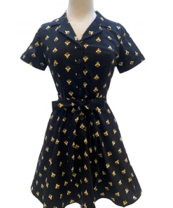 IXIA2 Pin Up Dresses It's A Wrap Busy Bee Shirt Dress