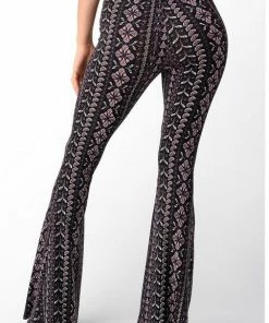 BEAR DANCE Pants & Jeans Bell Bottom Paisley Pant Purple