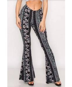 BEAR DANCE Pants & Jeans Bell Bottom Paisley Pant Navy