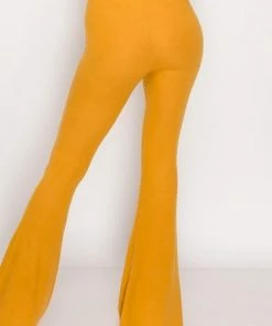 BEAR DANCE Bell Bottom Solid Pant Gold Pants & Jeans