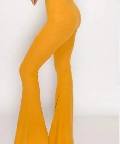 BEAR DANCE Bell Bottom Solid Pant Gold Pants & Jeans