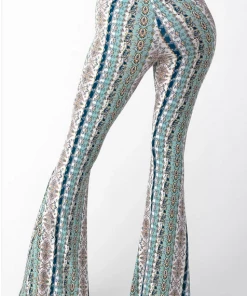 BEAR DANCE Bell Bottom Paisley Pant Aquamarine Pants & Jeans